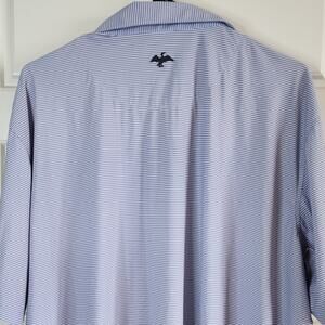 Harlestons Polo Shirt Mens XXL The Ryder Stripes Blue White Stripe Preppy Luxury